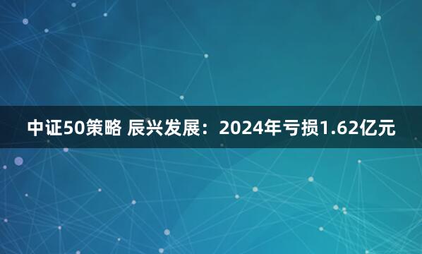 中证50策略 辰兴发展：2024年亏损1.62亿元
